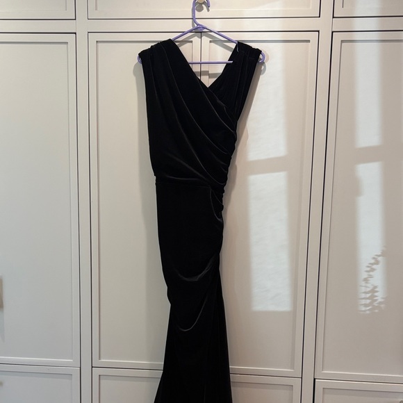 Ganni Velvet Ruched Maxi Dress - Picture 4 of 7